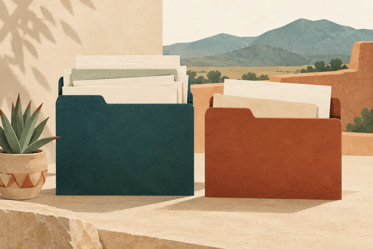 Illustration of two folders arranged side by side for comparison.